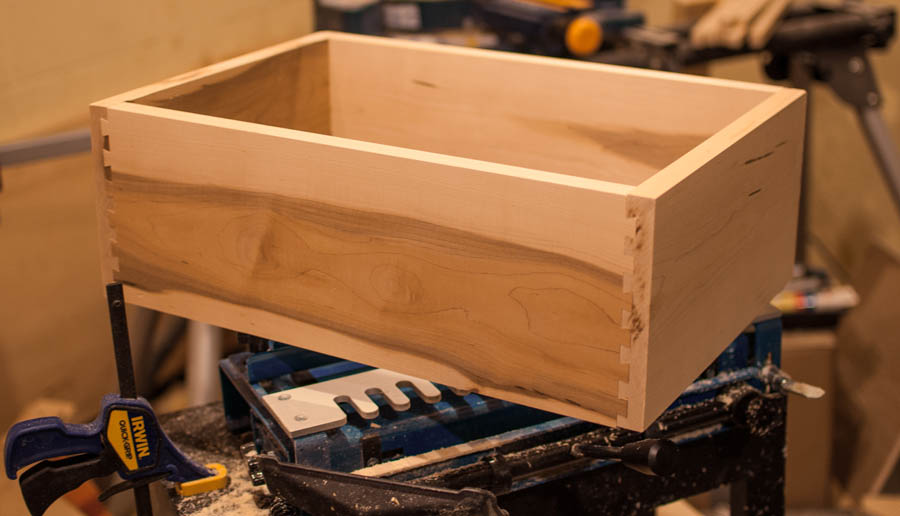 Custom built drawer with dovetails